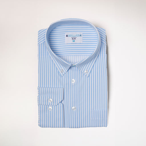 Range Shirt - White and Blue Pinstripe