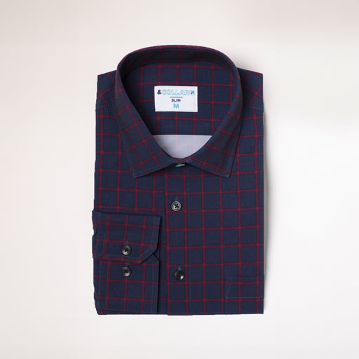 Range Shirt - Navy w/ Red Check - WARHOUSE SALE