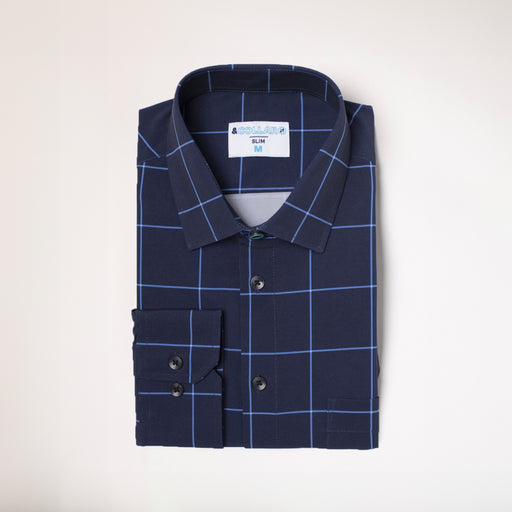 Range Shirt - Navy w/ Blue Windowpane