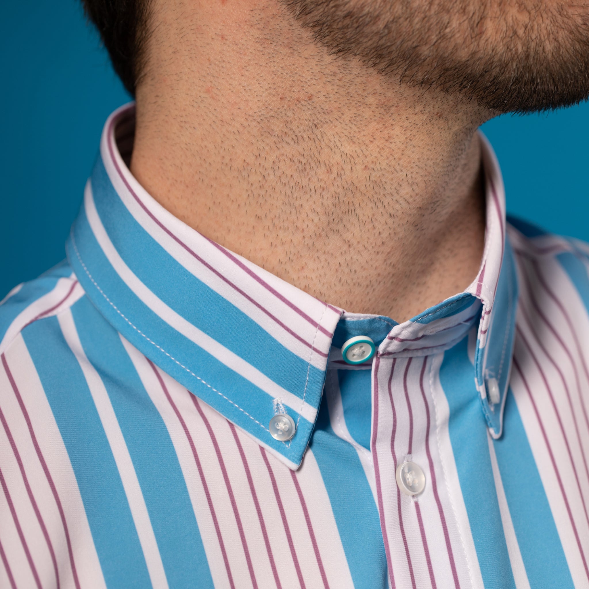 princess polly baby blue dress Striped loose-fitting shirt · Blue · Shirts main image 0