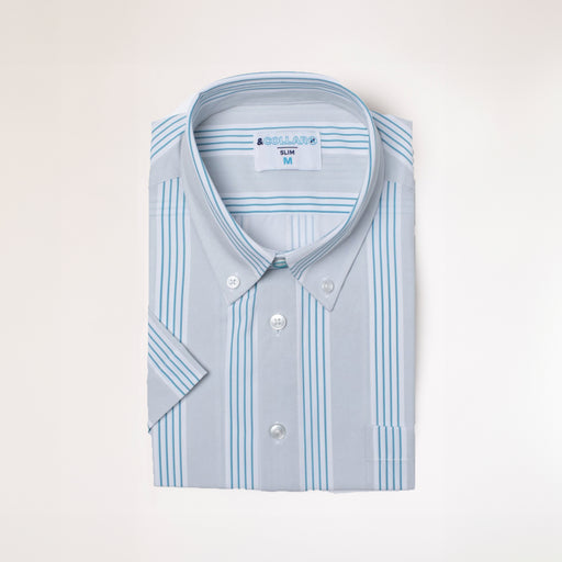 Range Shirt - Grey w/ Blue and White Stripes