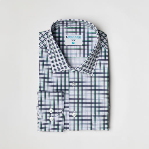 Range Shirt - White w/ Green and Purple Check