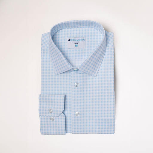 Range Shirt - Pale Blue and White Gingham - WAREHOUSE SALE