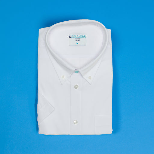 Range Shirt - White Short Sleeve - Button Down Collar - &Collar Outpost