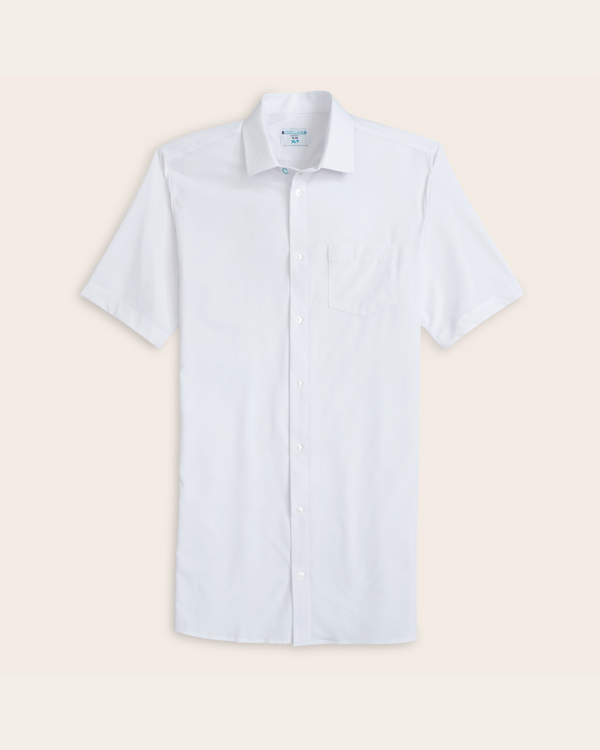 white dress shirt men Ash & Erie Wrinkle Resistant for Short White / 15 / Standard Iron Fine Twill Fabric Quattro Flex Dress Shirt with