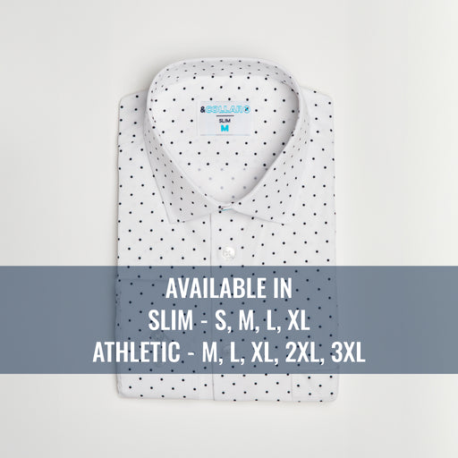 Range Shirt - White w/ Navy Polka Dots - &Collar Outpost