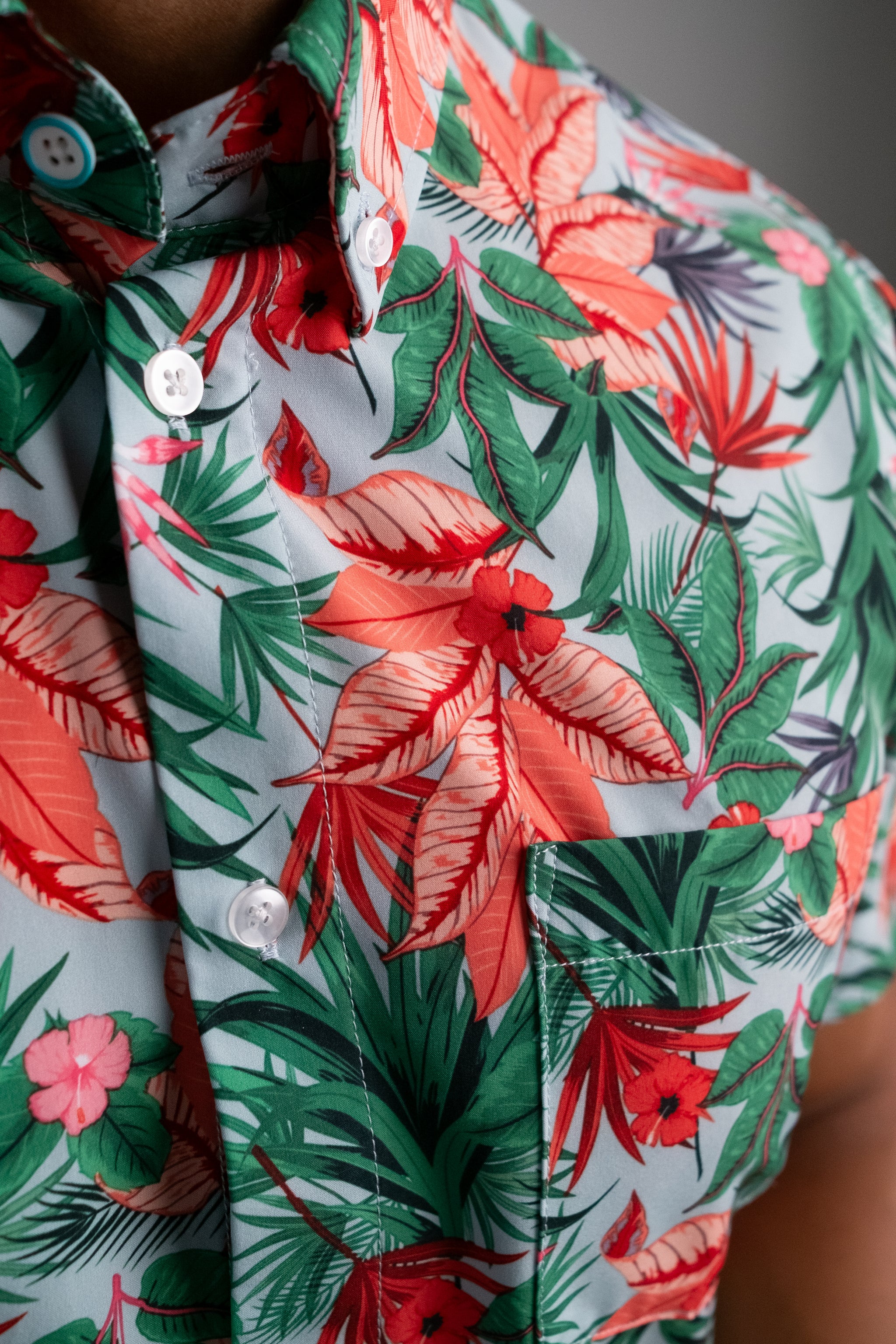 Range Shirt - Hawaiian Floral Pattern &Collar Range Shirt - Hawaiian Floral Pattern &Collar